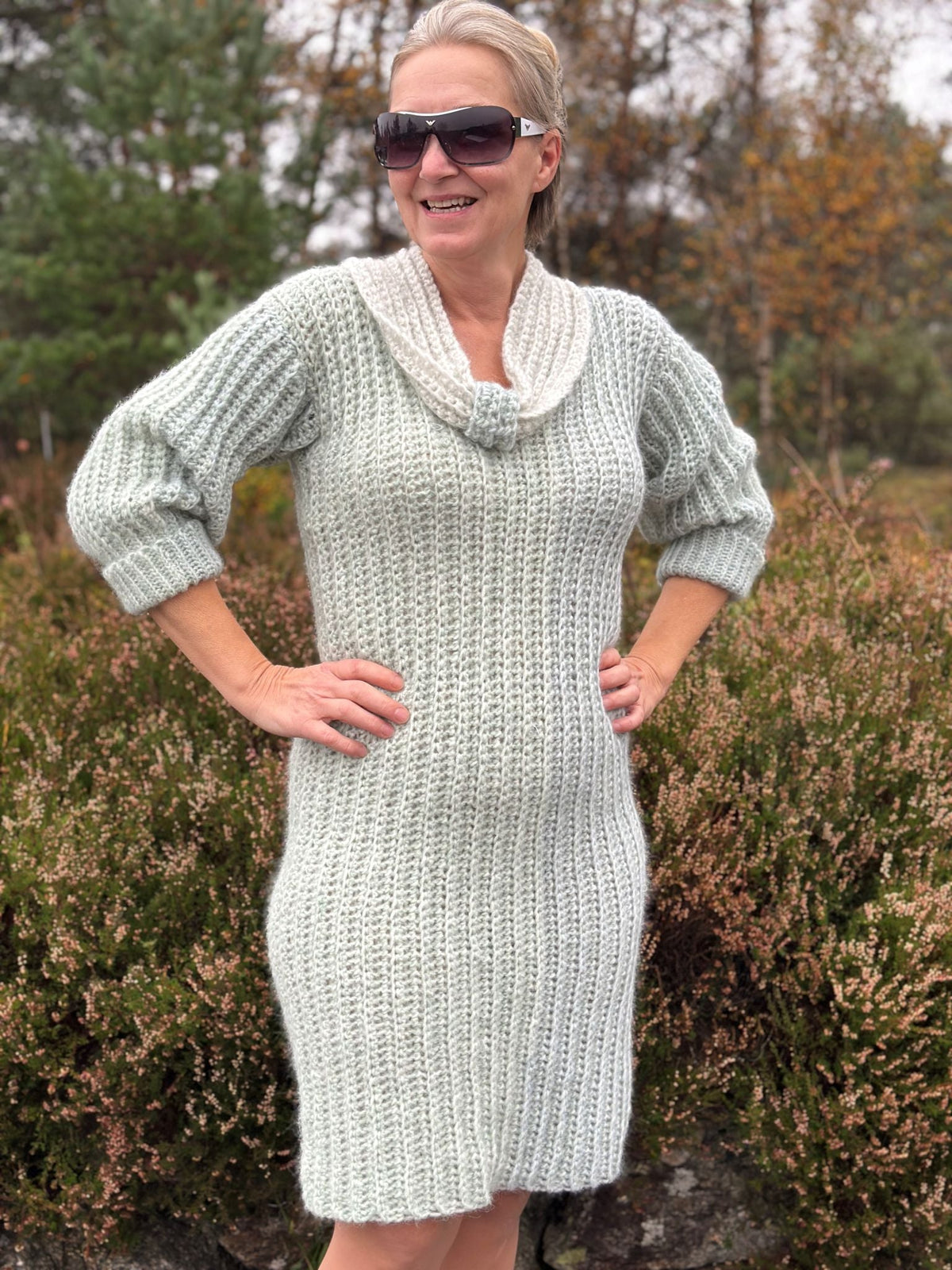 Mint Breeze – Heklet kjole i Drops Air & Kid Silk Heklerier