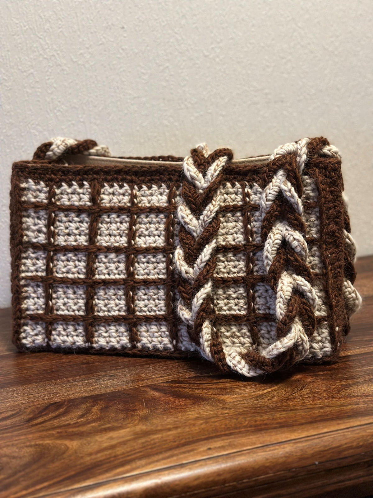 Brun ullveske Heklerier