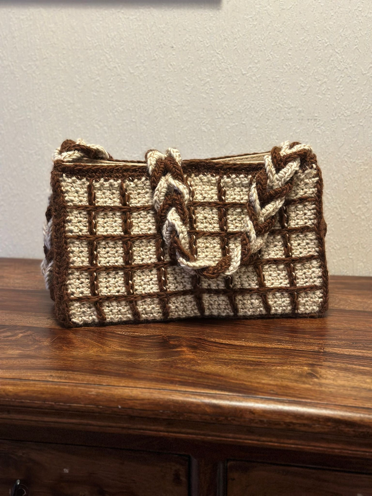 Brun ullveske Heklerier