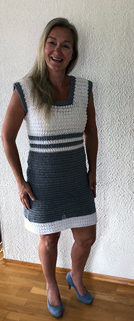 Silver Star Kjole – Heklet i bomull/lin Heklerier