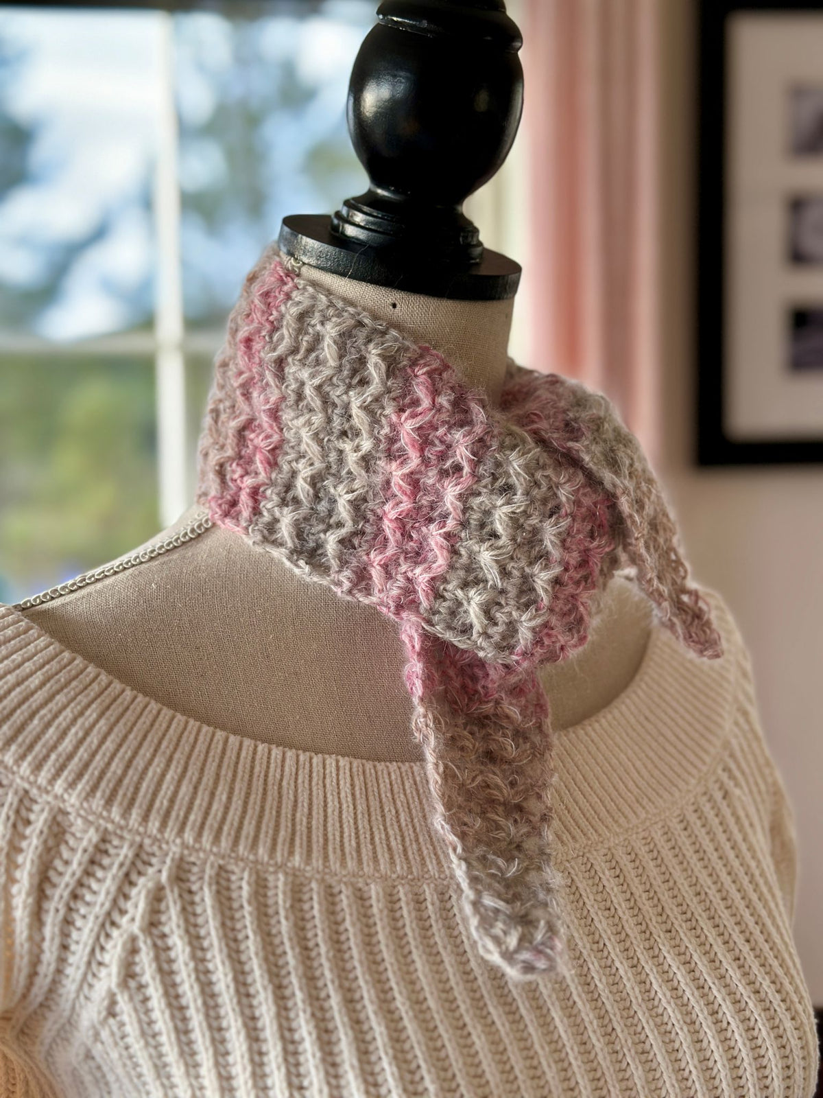 Solbris minisjal Fabel og Kid Silk garn